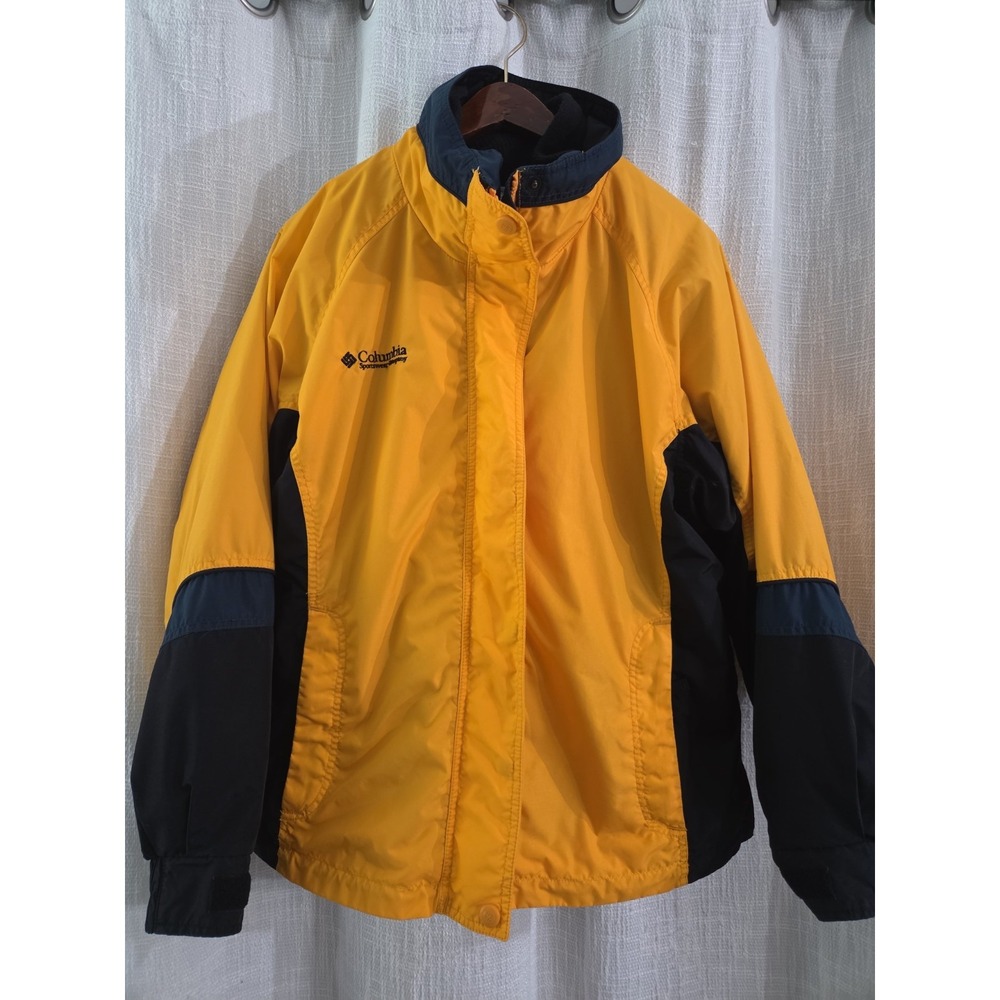 VTG Columbia Sportswear Bugaboo Jacket Women L Yellow Fleece Lined Jacket 3 in 1
